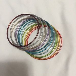 Rainbow Glitter Bangle Set